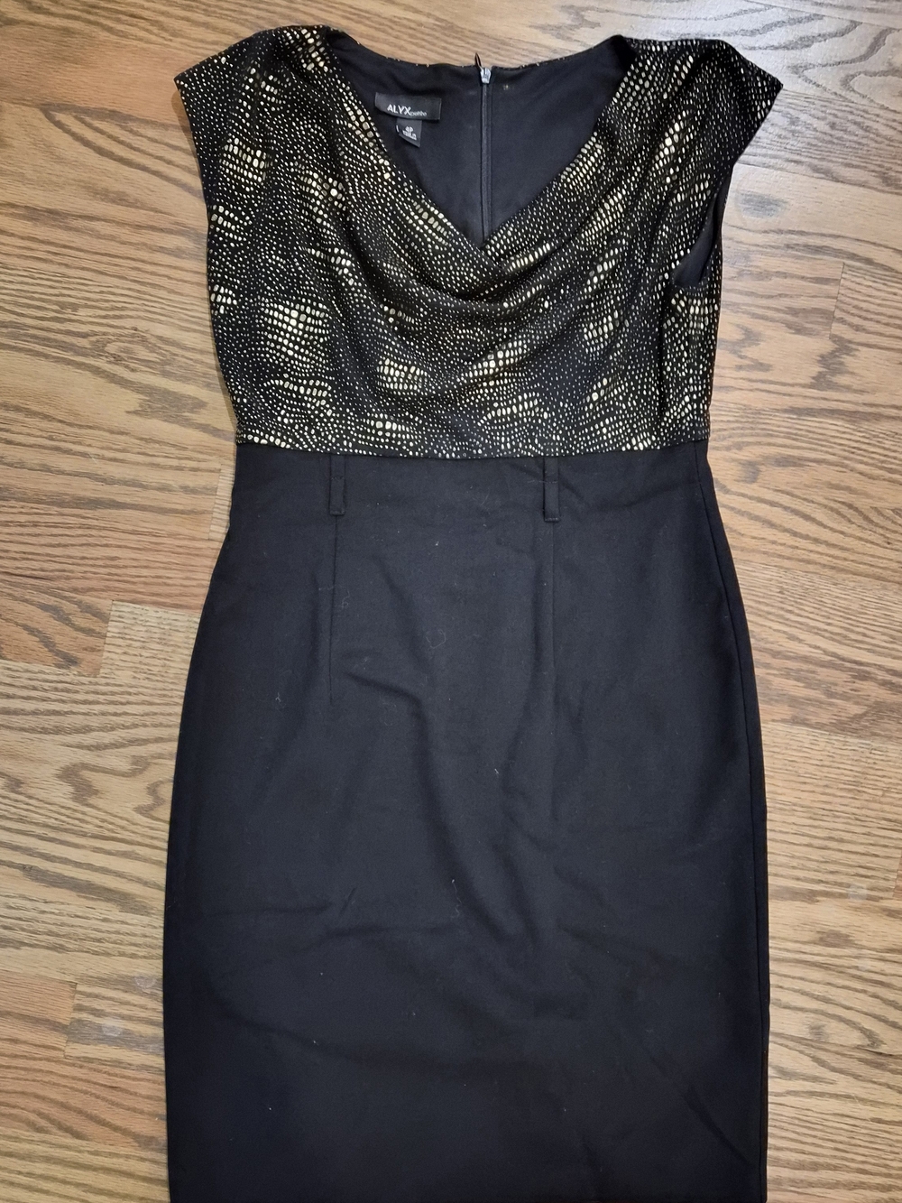 Alyx Black Dress with Gold Metallic Bodice